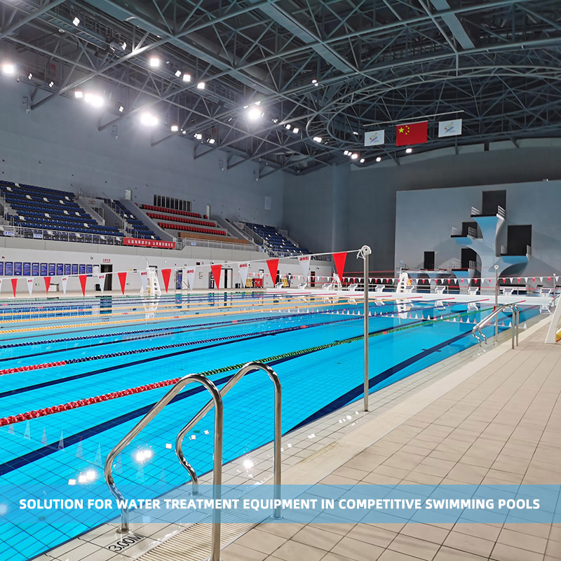 Solution for water treatment equipment in competitive swimming pools