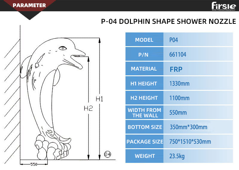 Fiberglass dolphin Style Water Spray Water Park Spray(pic2)